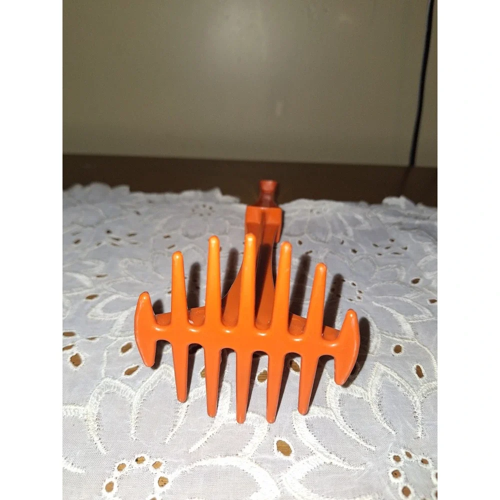 Vintage Tupperware Orange Plastic Potato Masher Fruit Masher Made in USA MCM
